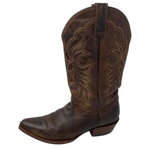 Vtg Shyanne Loretta Women 7 B Western Boots Brown Leather Snip Toe Embroidered